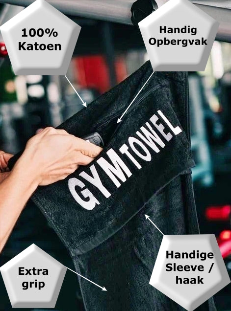 Gym Towel - Fitness Sporthanddoek met rits/opbergvak