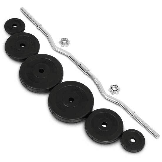 Curved Barbell met 20 kg gewichten - LIONINSIDE