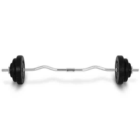 Curved Barbell met 20 kg gewichten - LIONINSIDE